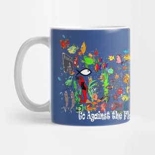 Jesus Christ Savior Go Against the Flow Christian Witness Fish Symbol Mug